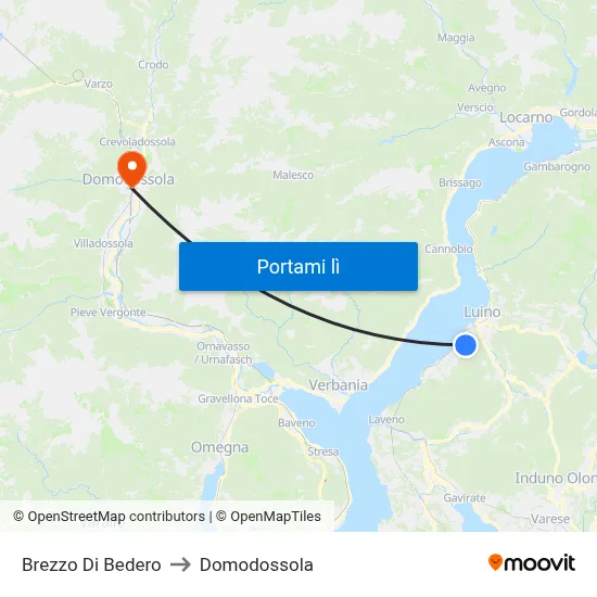 Brezzo Di Bedero to Domodossola map