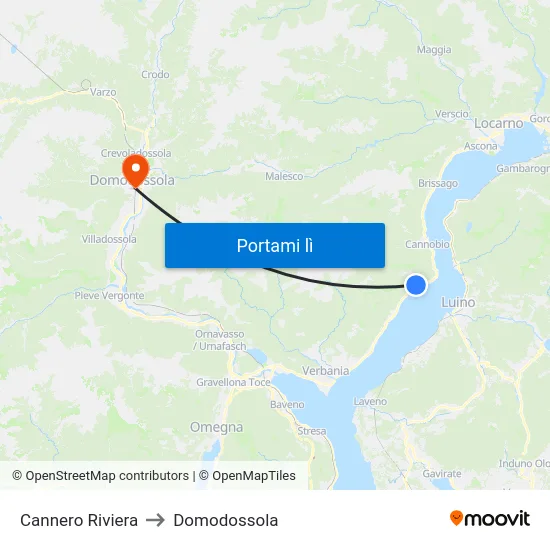 Cannero Riviera to Domodossola map