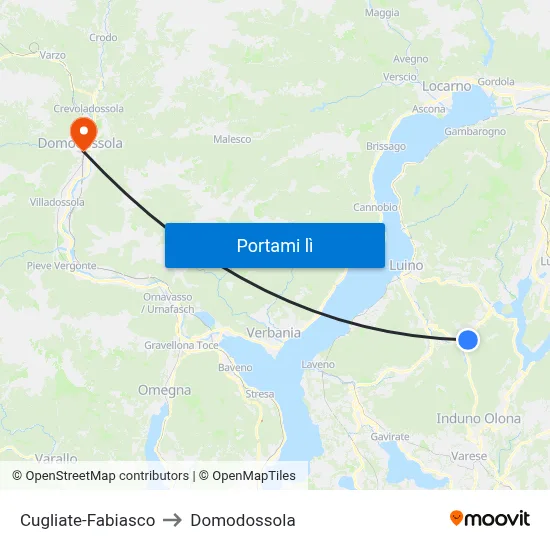 Cugliate-Fabiasco to Domodossola map