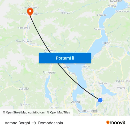 Varano Borghi to Domodossola map