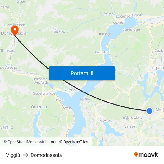 Viggiù to Domodossola map