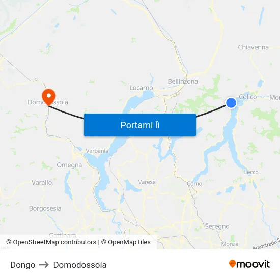 Dongo to Domodossola map