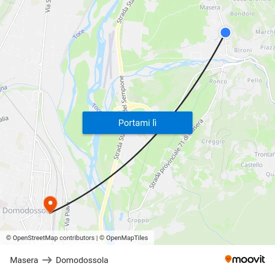 Masera to Domodossola map