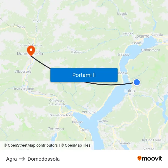 Agra to Domodossola map