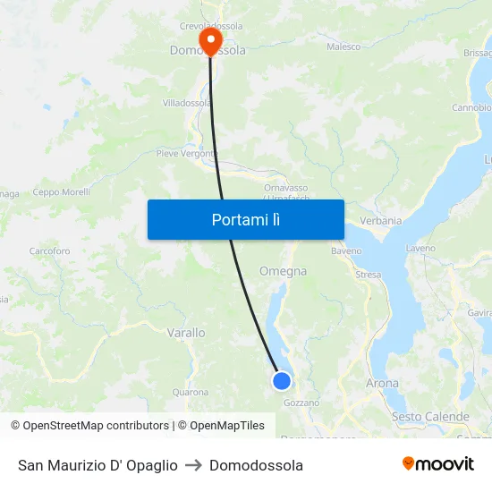 San Maurizio D' Opaglio to Domodossola map