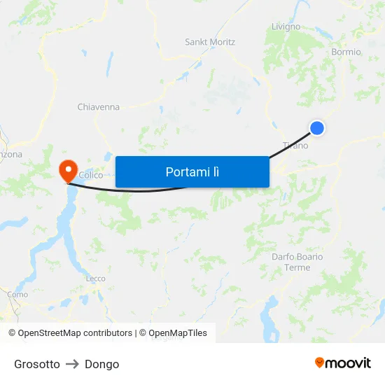 Grosotto to Dongo map