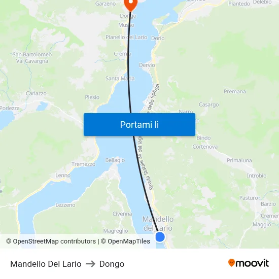 Mandello Del Lario to Dongo map