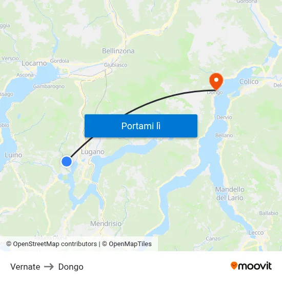 Vernate to Dongo map