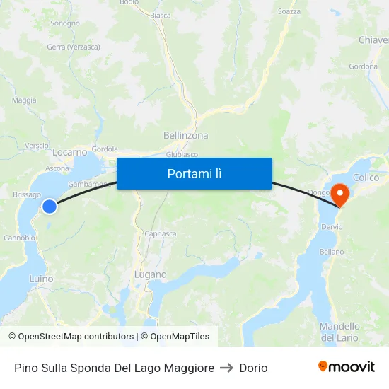 Pino Sulla Sponda Del Lago Maggiore to Dorio map