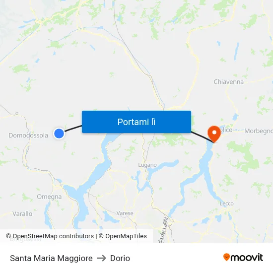 Santa Maria Maggiore to Dorio map