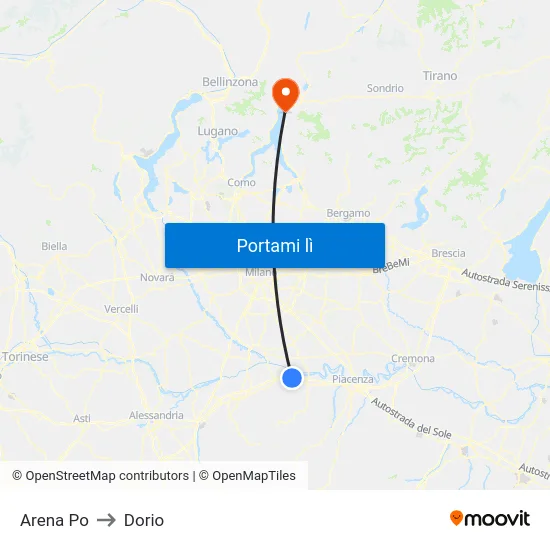 Arena Po to Dorio map