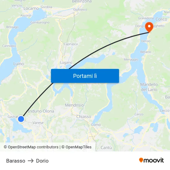 Barasso to Dorio map