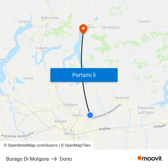 Burago Di Molgora to Dorio map