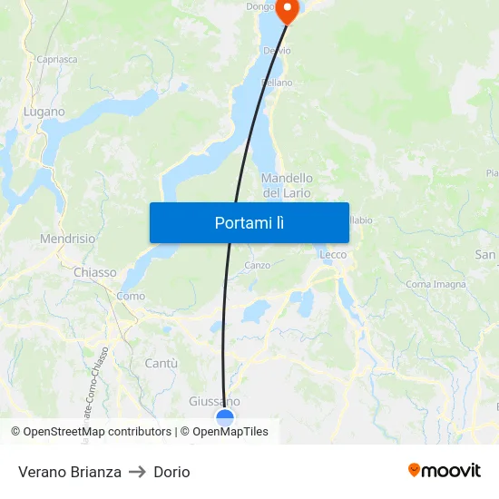 Verano Brianza to Dorio map