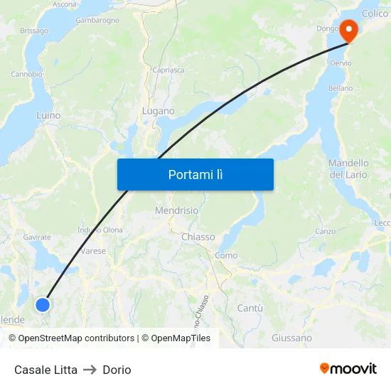Casale Litta to Dorio map
