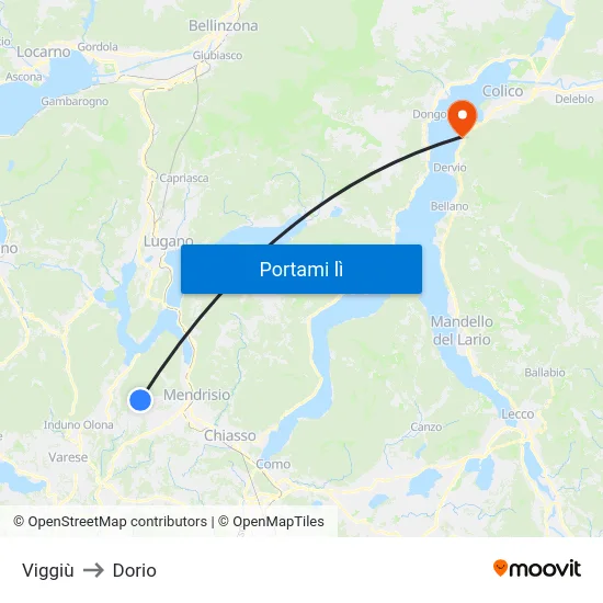 Viggiù to Dorio map