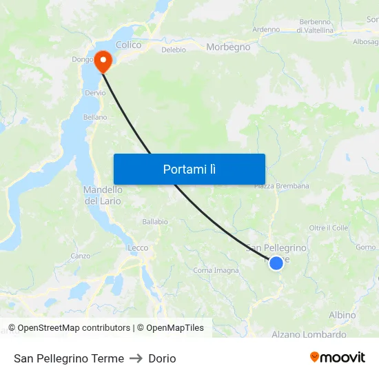 San Pellegrino Terme to Dorio map