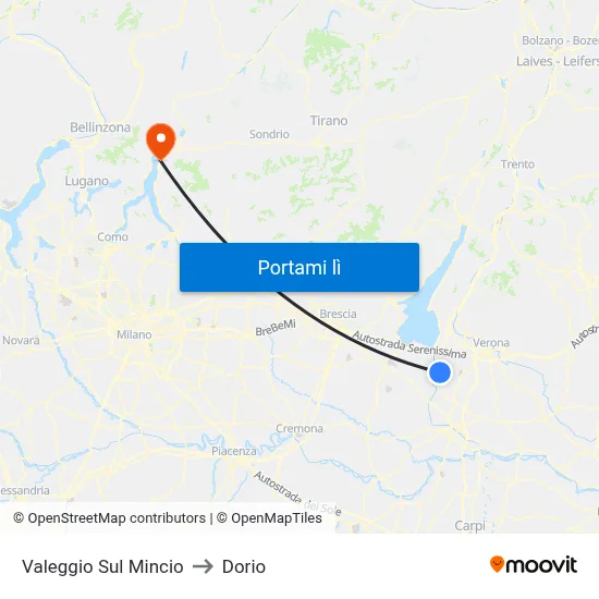 Valeggio Sul Mincio to Dorio map