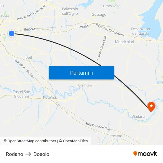 Rodano to Dosolo map