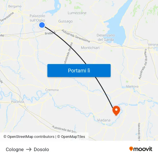 Cologne to Dosolo map