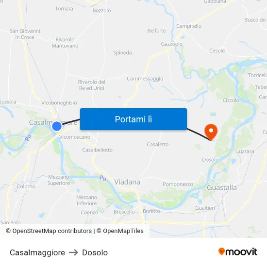 Casalmaggiore to Dosolo map