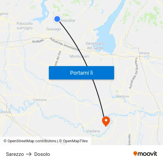 Sarezzo to Dosolo map