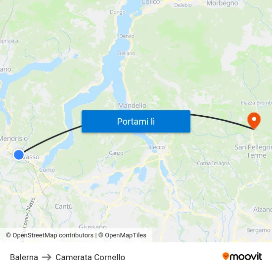 Balerna to Camerata Cornello map