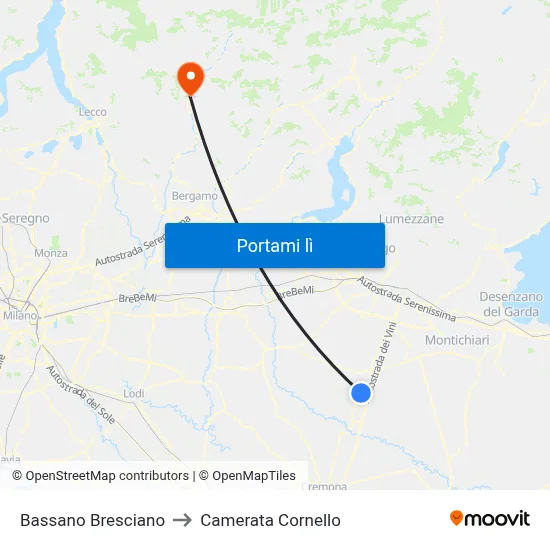Bassano Bresciano to Camerata Cornello map