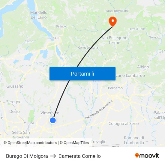 Burago Di Molgora to Camerata Cornello map
