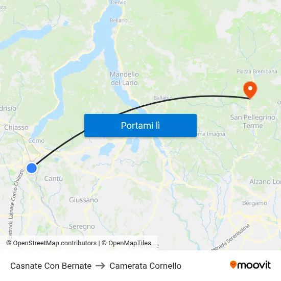 Casnate Con Bernate to Camerata Cornello map