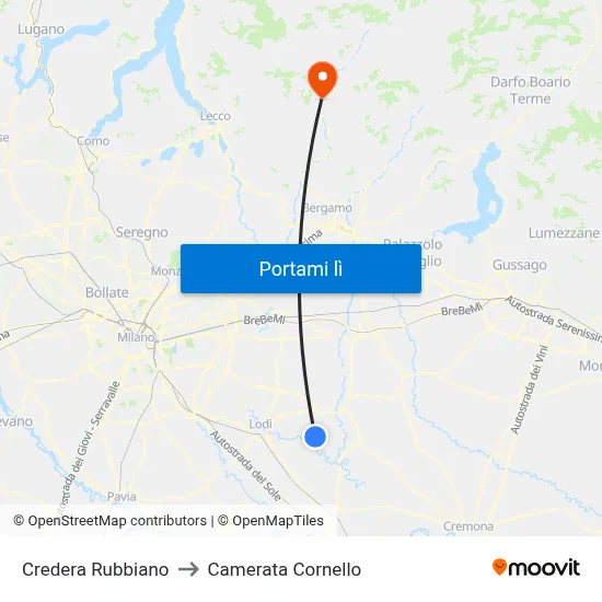 Credera Rubbiano to Camerata Cornello map
