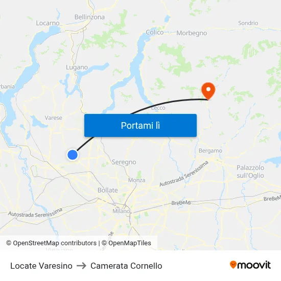 Locate Varesino to Camerata Cornello map