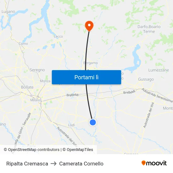 Ripalta Cremasca to Camerata Cornello map
