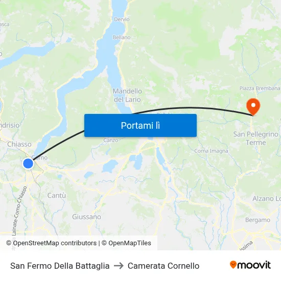 San Fermo Della Battaglia to Camerata Cornello map
