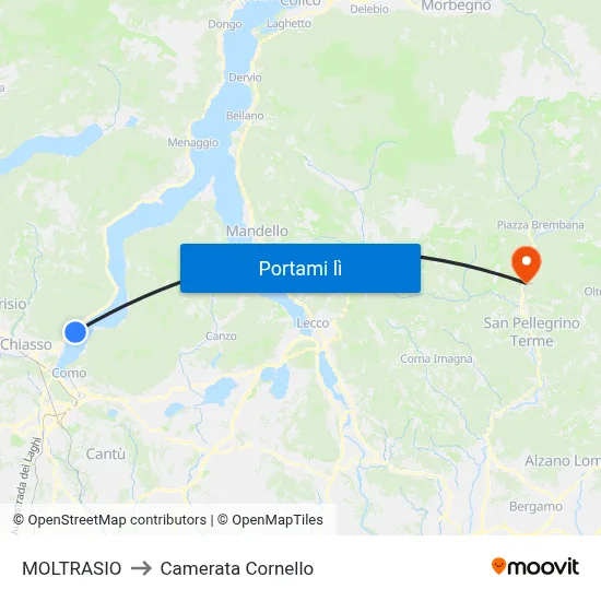 MOLTRASIO to Camerata Cornello map