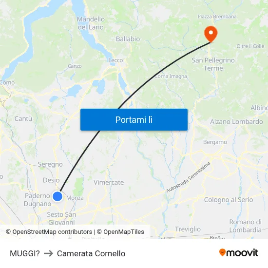 MUGGI? to Camerata Cornello map