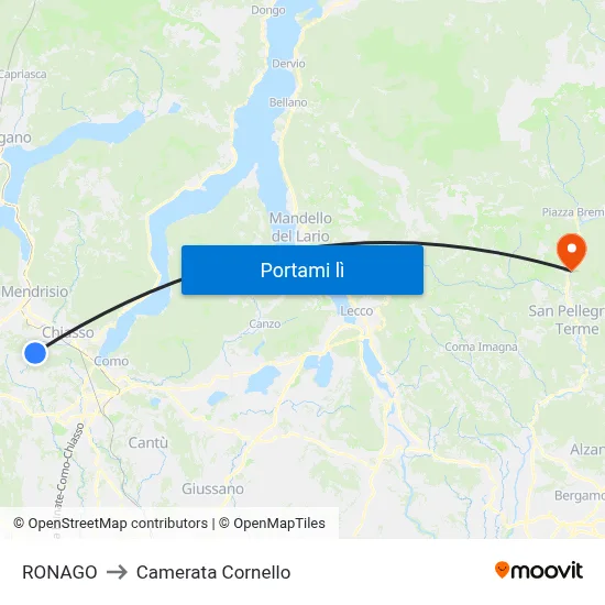 RONAGO to Camerata Cornello map