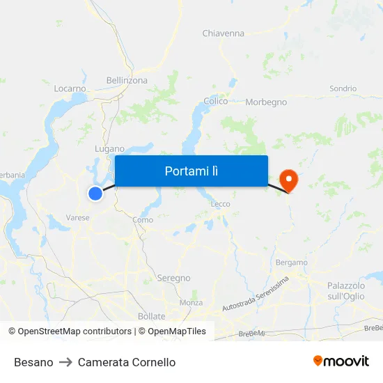 Besano to Camerata Cornello map