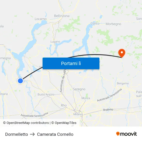 Dormelletto to Camerata Cornello map