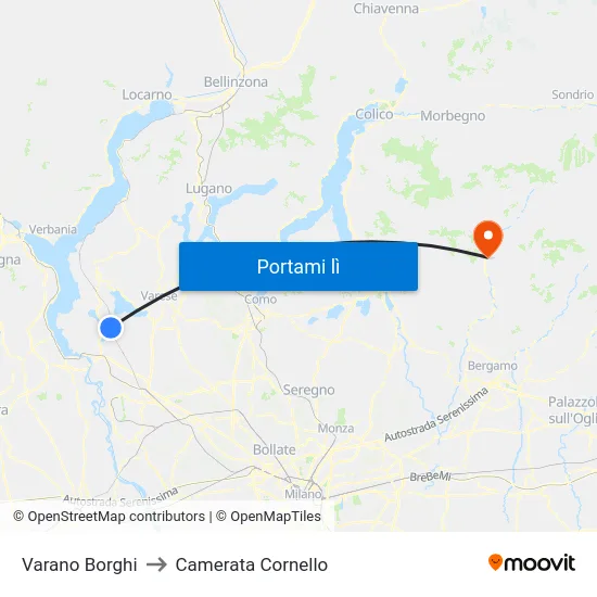 Varano Borghi to Camerata Cornello map