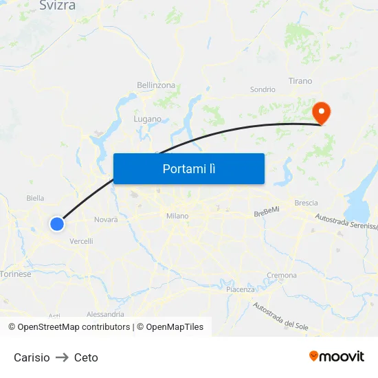 Carisio to Ceto map