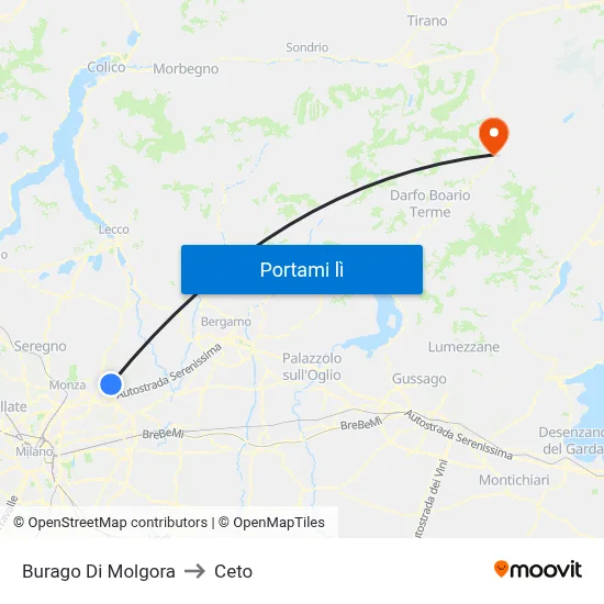 Burago Di Molgora to Ceto map