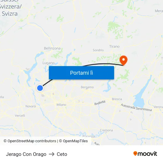 Jerago Con Orago to Ceto map