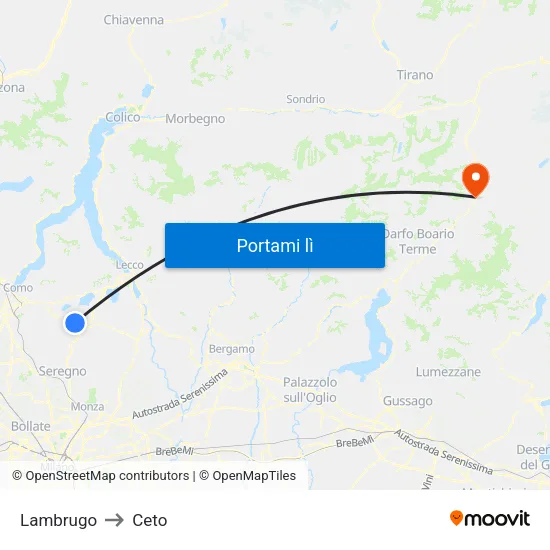 Lambrugo to Ceto map