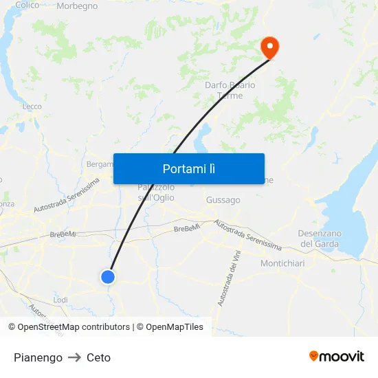 Pianengo to Ceto map