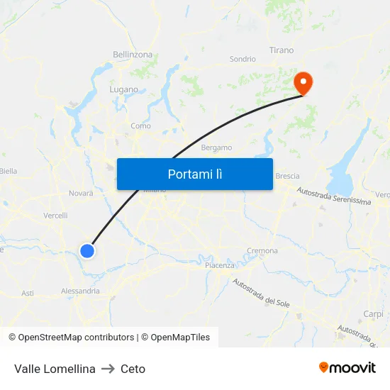 Valle Lomellina to Ceto map