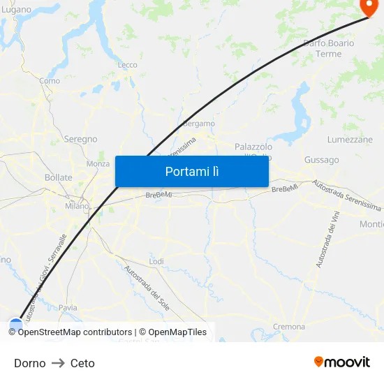 Dorno to Ceto map