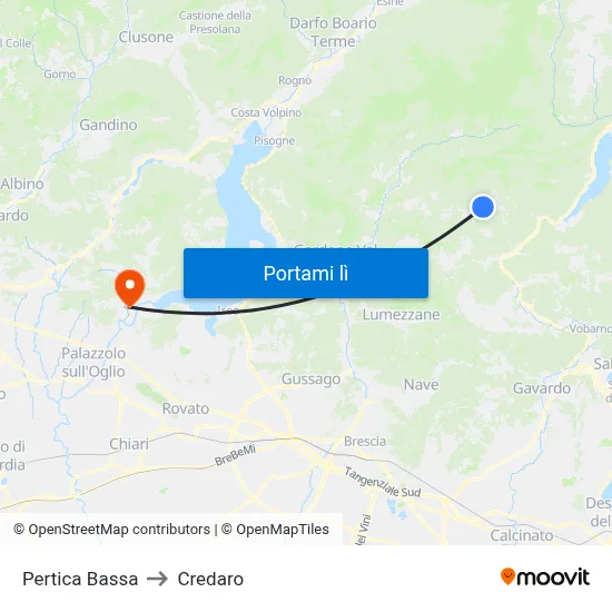 Pertica Bassa to Credaro map