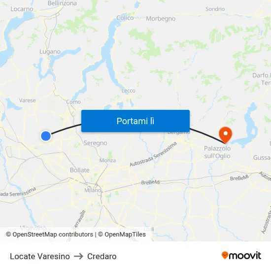 Locate Varesino to Credaro map
