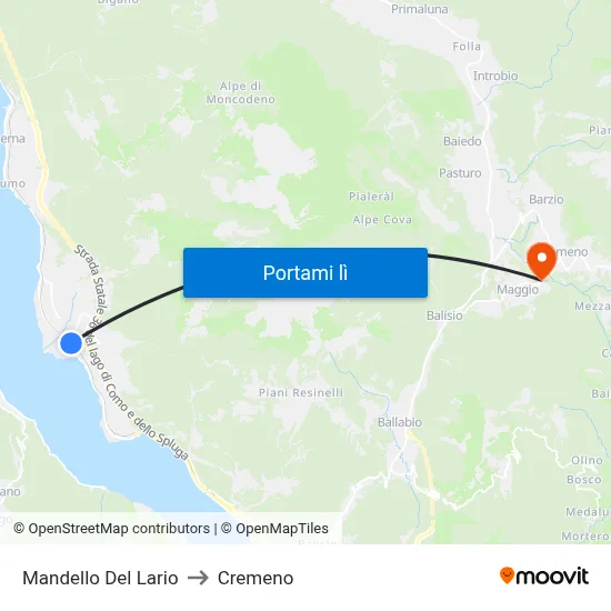 Mandello Del Lario to Cremeno map
